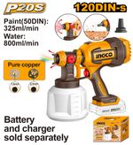 Аккумуляторный краскопульт 20В без АКБ и ЗУ INGCO CSGLI2004 INDUSTRIAL