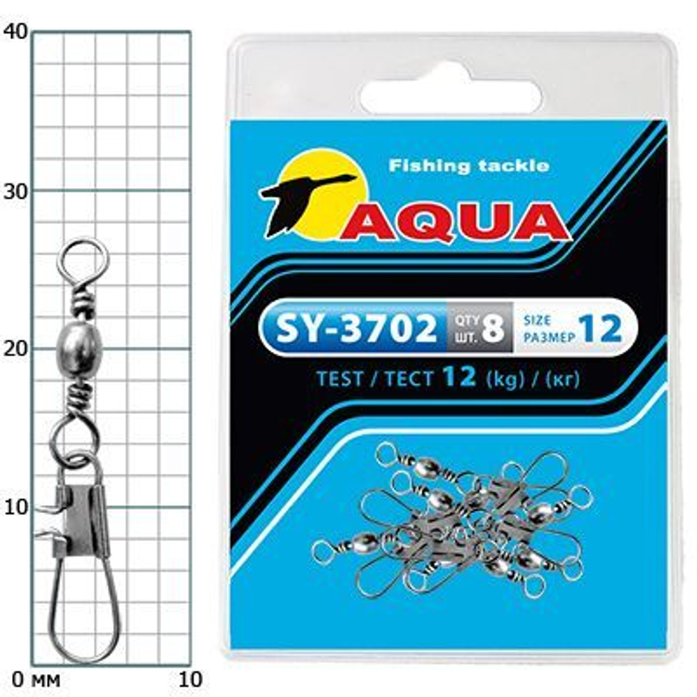 Карабин с вертлюгом для рыбалки SY-3702 №12 (упк. 8 шт.)