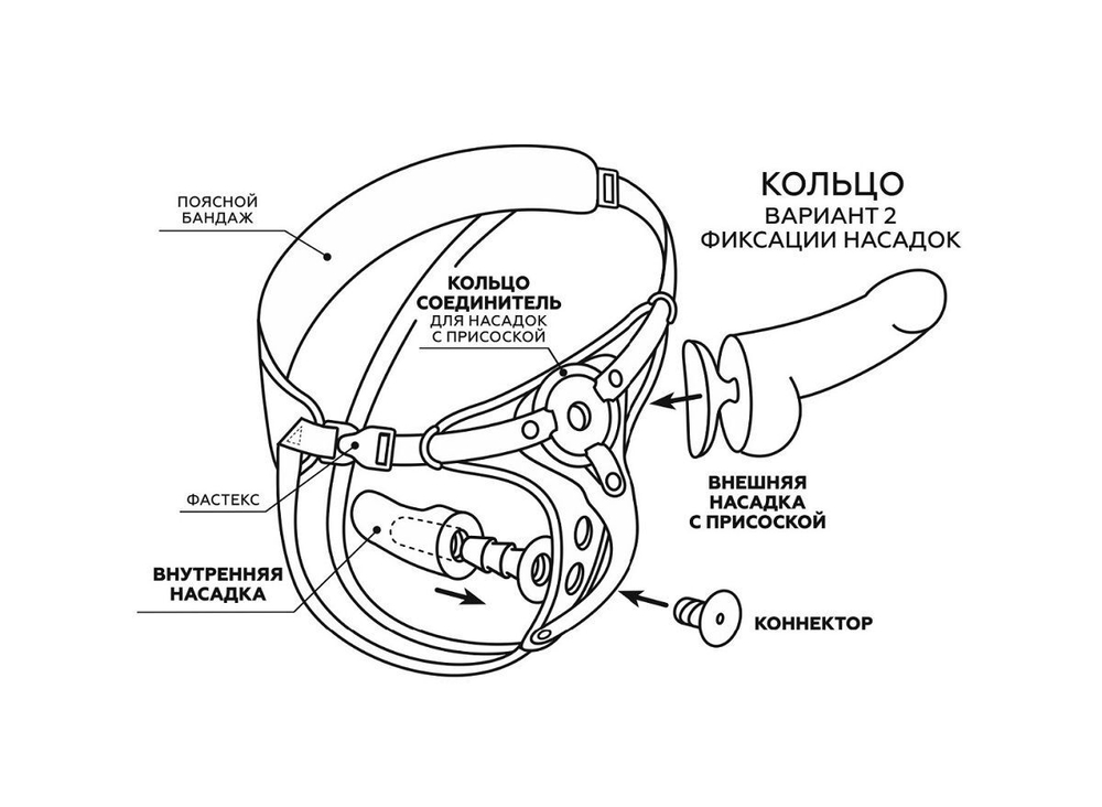 Женский пояс WOMEN Style с 3 насадками (Цвет: красный с черным)