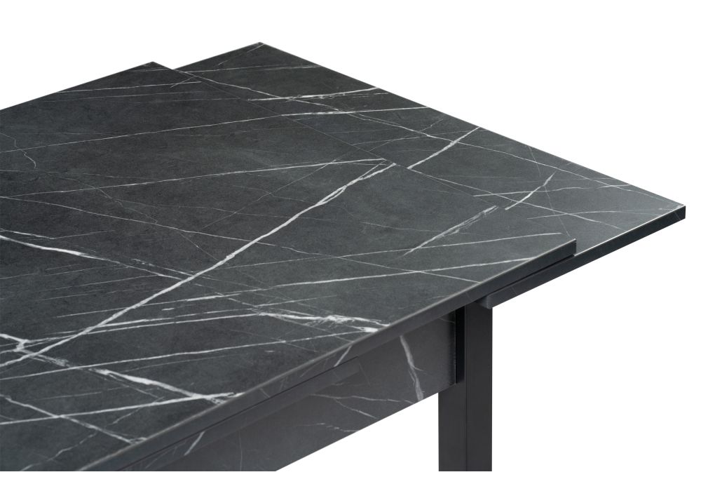 Стол Форли 90(150)х67х77 файерстоун / черный матовый