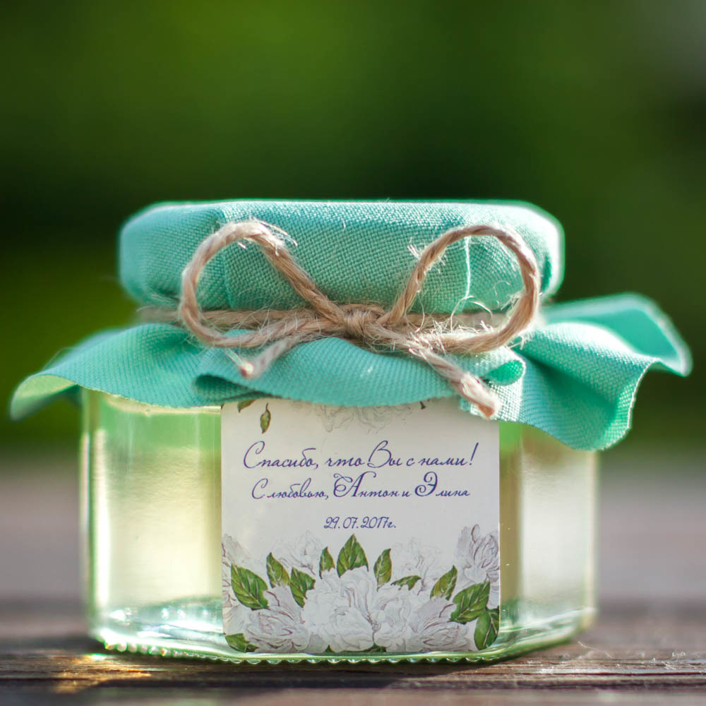 Бонбоньерка с медом на свадьбу, 140 грамм