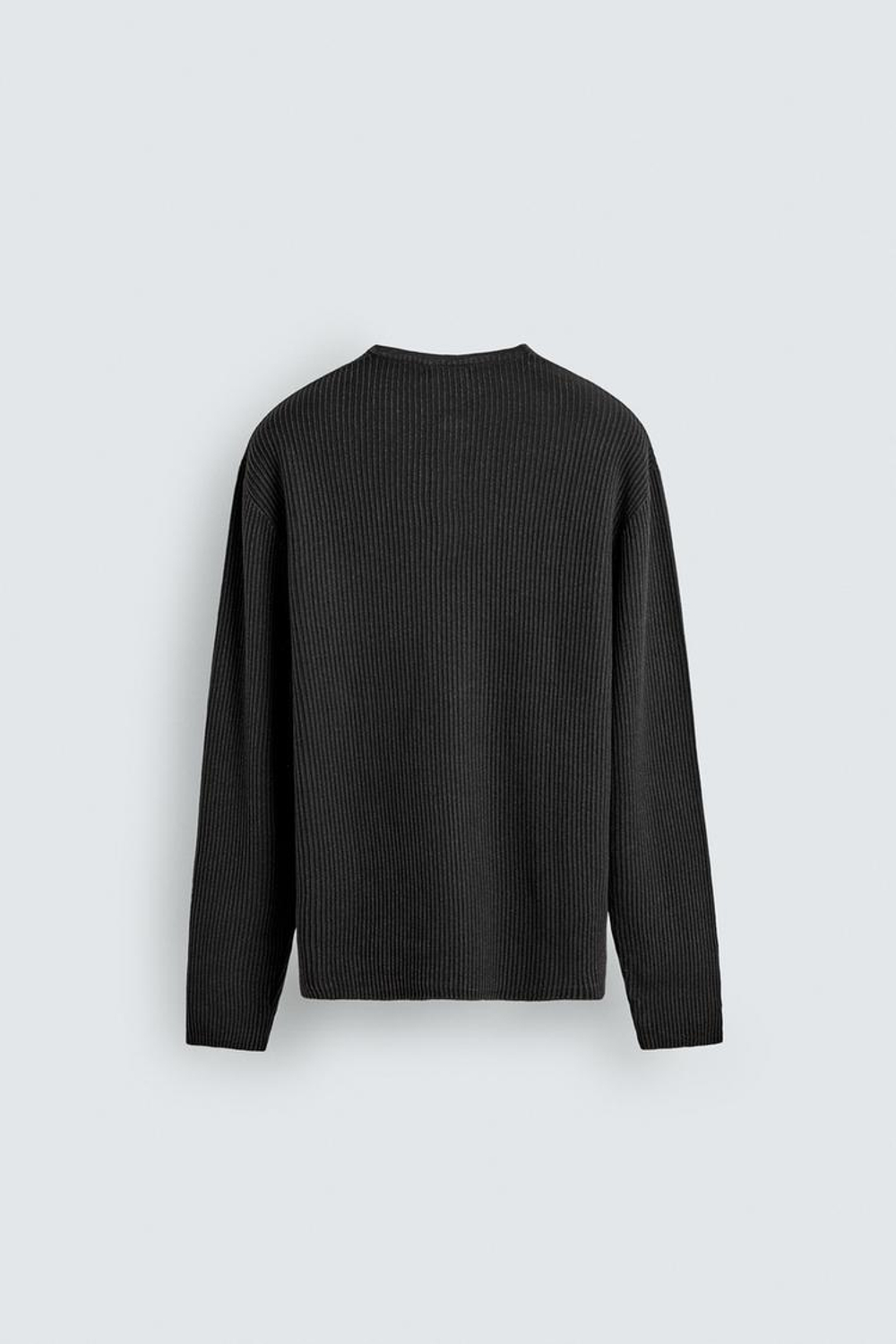 ZARA СВИТЕР С РЕЛЬЕФНОЙ ТКАНЬЮ И ОТЛОЖНЫМ ВОРОТНИКОМ, ЧЕРНЫЙ