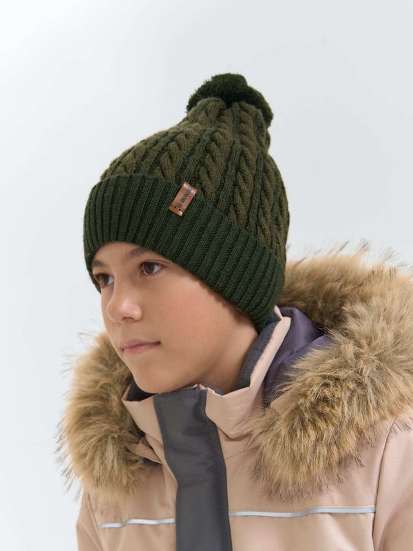 Шапка зимняя из смесовой шерсти с флисовым подкладом 