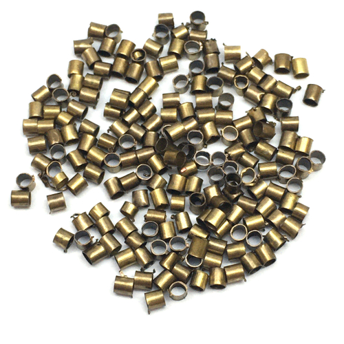 Бусины обжимные цилиндр 2 мм (3 гр), под бронзу