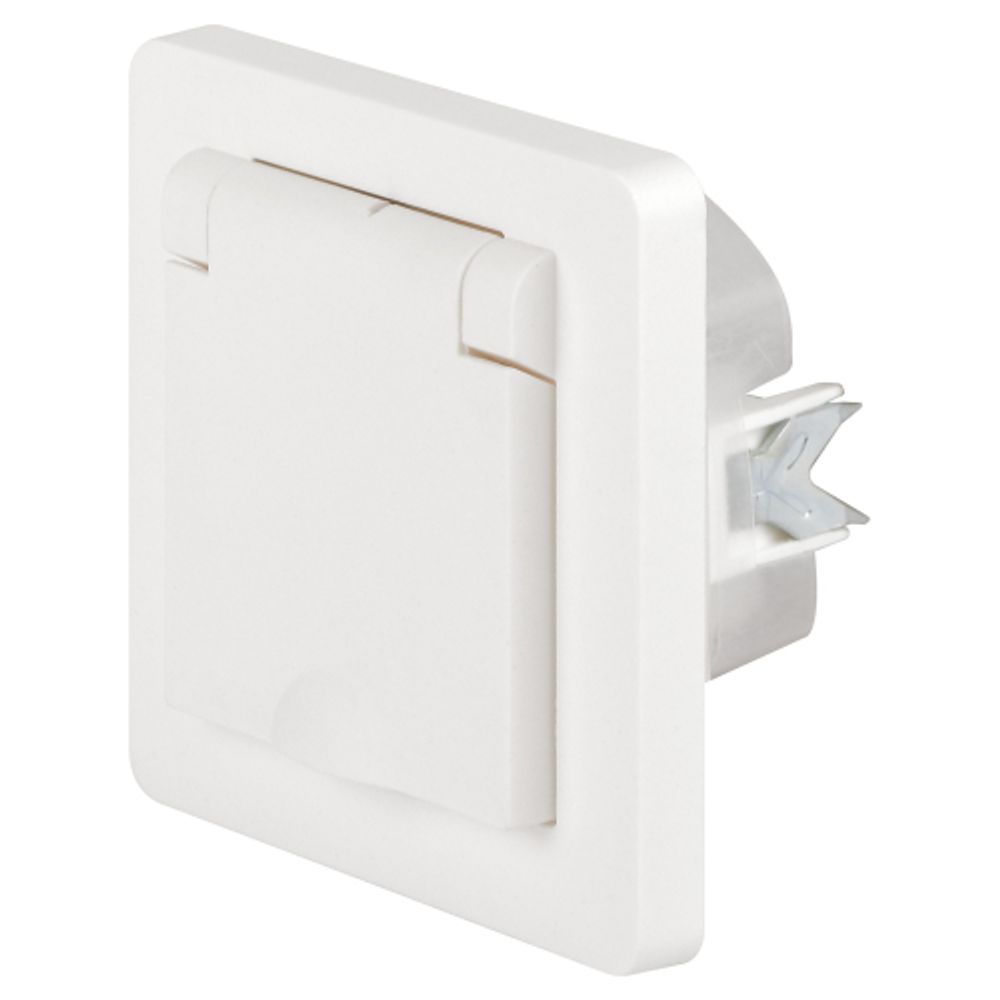 Розетка Intro Style 7-209-01 2P+E Schuko с крышкой штор., 16А-250В, IP44, СУ, белый