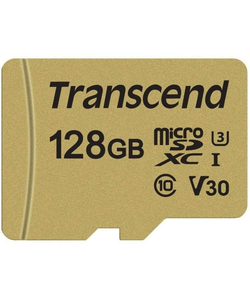 Карта памяти Micro SecureDigital 128Gb Transcend Class 10 TS128GUSD500S (MicroSDXC Class 10 UHS-I U3, SD adapter)