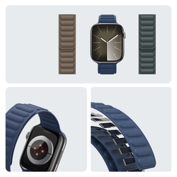 Магнитный ремешок синего цвета от Dux Ducis для смарт часов Apple Watch 38, 40, 41, 42мм, серия Strap (BL Series)
