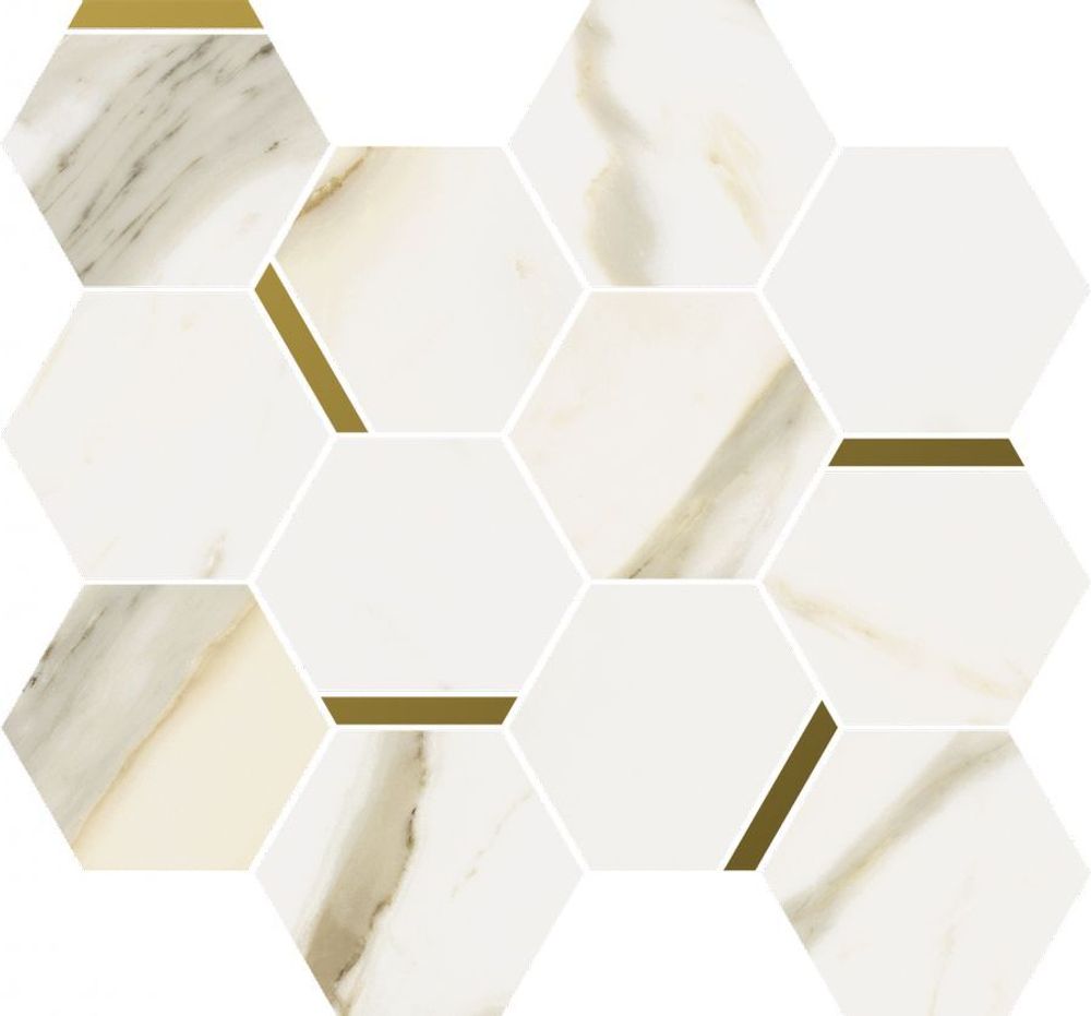 Мозаика Stellaris Calacata Gold Mosaico Chic 36.8x26.9