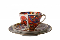 Трехпредметный комплект чайный 230 мл форма Весенняя рисунок Народные узоры арт. 81.18074.00.1