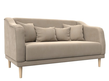 Диван кухонный прямой Киото, Бежевый, Велюр, 113069