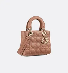 Сумка Dior Lady Dior My Abcdior, модель маленького формата персиковый