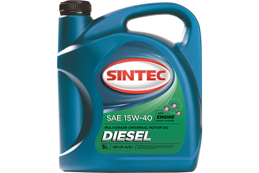 Масло SINTEC Diesel SAE 15W-40 API CF-4/CF/SJ канистра 5л/Motor oil 5liter can