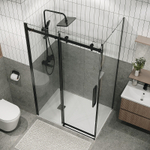 Душевой уголок Grossman Classic 130х80 120.K33.04.1380.21.00 профиль Черный матовый стекло прозрачное