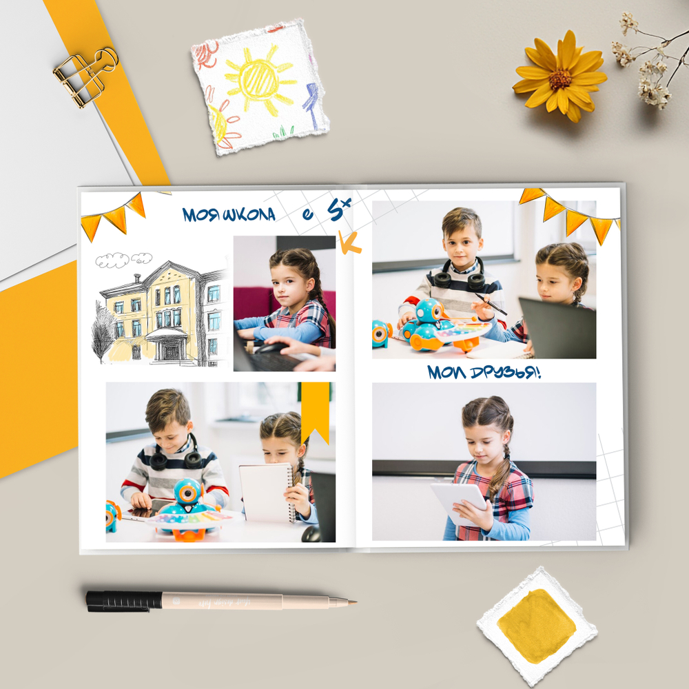 PSD-Шаблон фотокниги "Скетч"