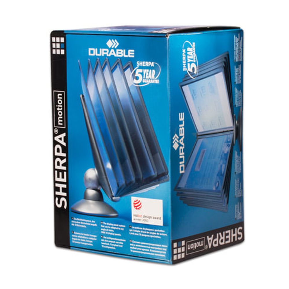 Демосистема настольная на 10 панелей, с 10 серыми панелями,вращающаяся,DURABLE (Германия) "SHERPA motion", 5587-37