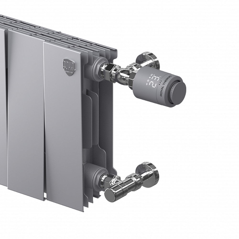 Набор термостатический для радиатора осевой ROYAL THERMO Design Pro 15 мм М30х1,5 Хром