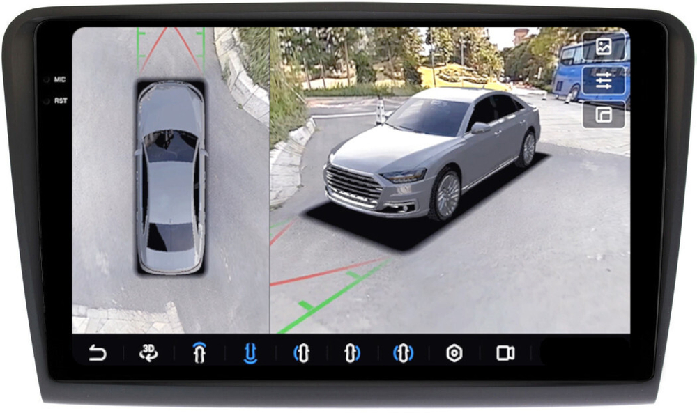 Магнитола для Skoda Superb B6 2008-2014 - FarCar BX306M-360 монитор 10.36" 2K QLED на Android 13, 6Гб+128Гб, CarPlay, 4G SIM-слот, 4 камеры в комплекте