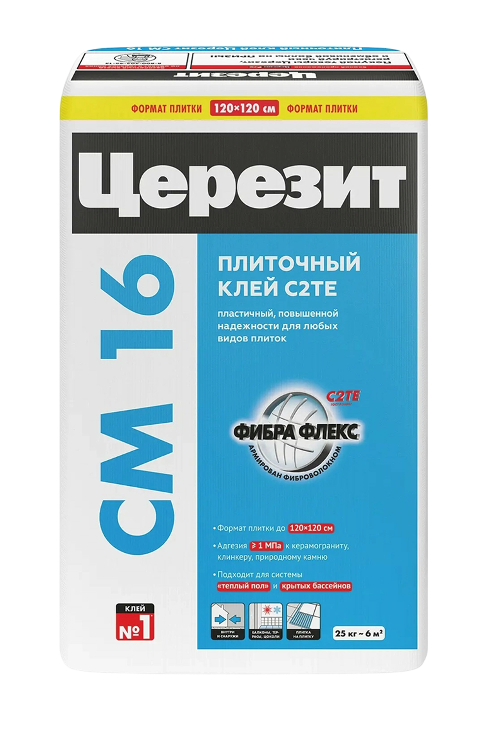 Клей для плитки эластичный CM 16 Церезит С2ТE 25 кг
