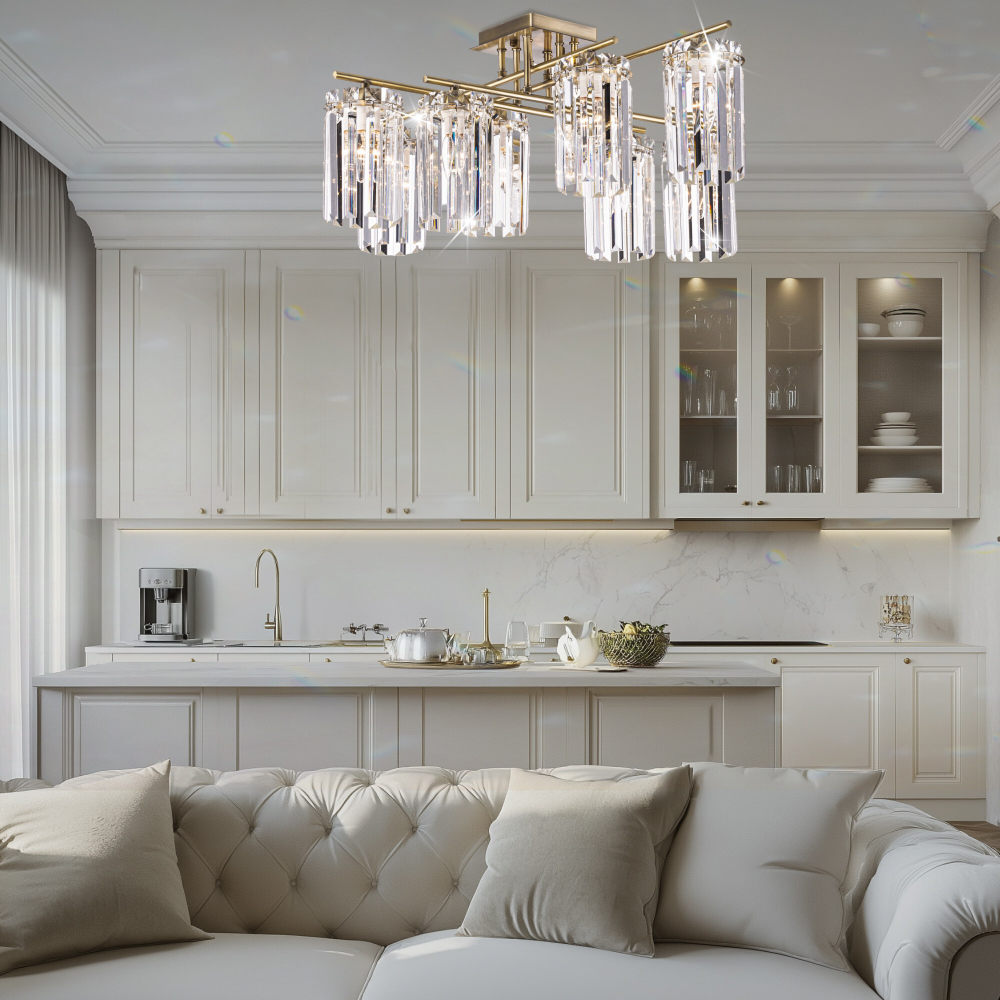 Citilux AXIS CL313283 Люстра хрустальная потолочная Бронза