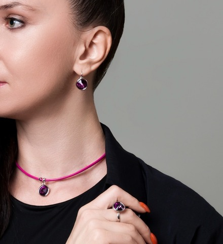 Серьги Fiore Luna Amethyst A1902.M11 V/S