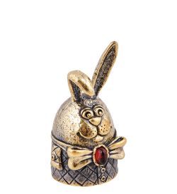 AM-3776 Колокольчик «Заяц Франт» (латунь, янтарь)