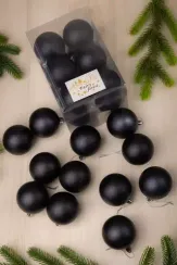 Набор пластиковых шаров Вероника 60 мм., черный матовый, 12 шт., ЕлкиТорг (150205)