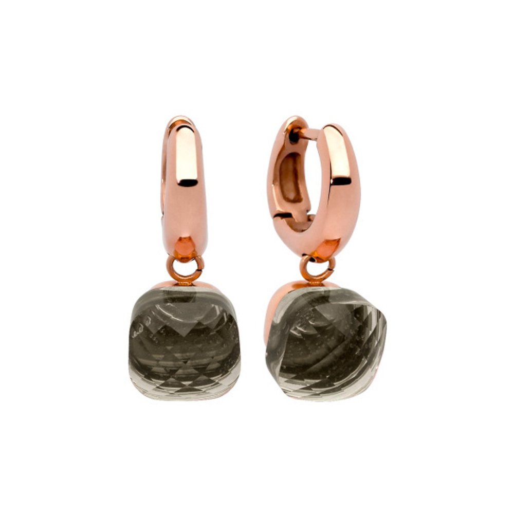 Серьги Qudo Firenze smoky quartz 300029 BW/RG