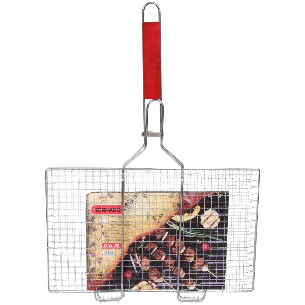 Решетка-гриль универсальная 42*26 см, h=2,5 см (длина с ручкой 57 см)