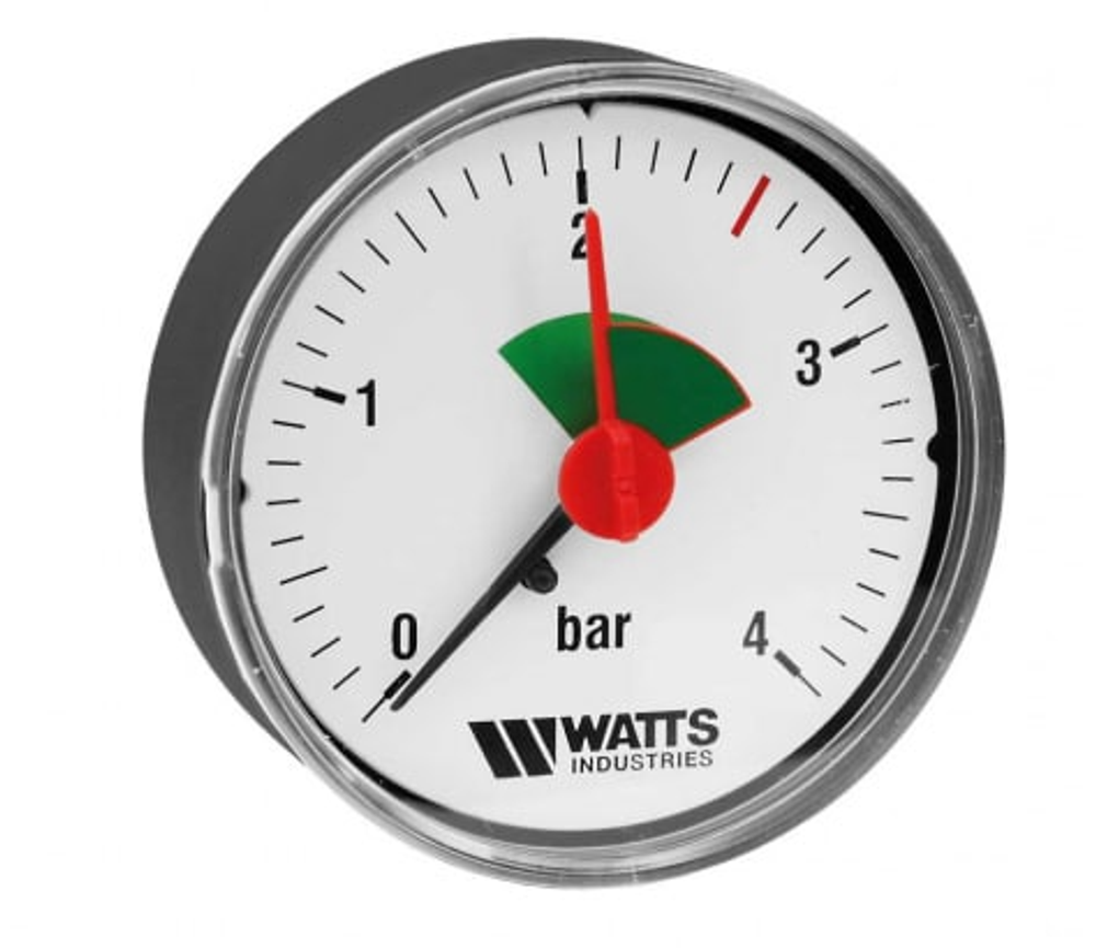 Манометр аксиальный   WATTS  4 бар 1/4" D 50  с указателем предела (мод.F+R 101 )
