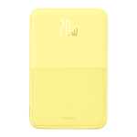 Внешний аккумулятор + Беспроводная зарядка Baseus MagPro Magnetic Bracket C+MS 5000mAh 20W (MagSafe) - Lemon Yellow