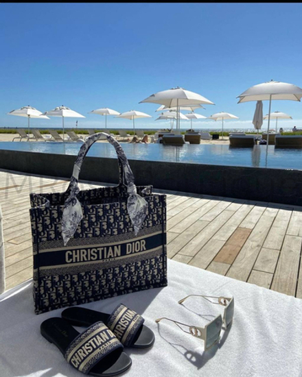 Женская сумка Dior Book Tote синего цвета