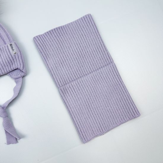 Шапка зимняя со снудом, Лиловая