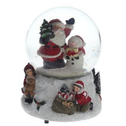 GAEM Фигурка декоративная "Дед Мороз" в стекл шаре (свет, муз, вьюга, 3хAAA), L12 W11 H14 см