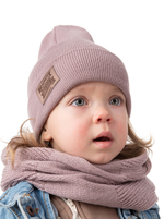 Шапка весенняя/осенняя вязаная КИКИ(Пудра)