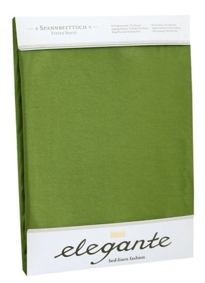 Простыня сатиновая 270x290 Elegante 6800 зеленая