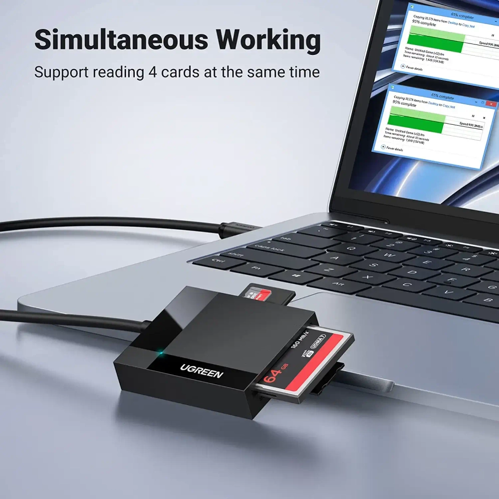 USB 3.0 4 в 1 CardReader UGREEN 30333
