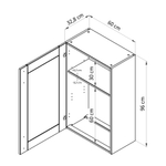 Навесной кухонный шкаф Вестфалия, 60х33х96, из массива сосны, Dipriz