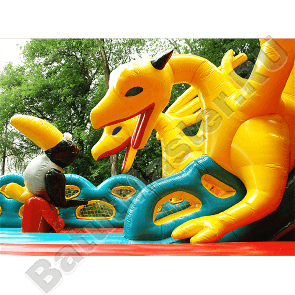 Большой надувной батут-горка "Гости города"