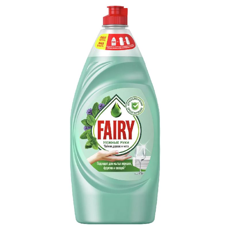 Средство для посуды игрушек фруктов и овощей  FAIRY чайное дерево и мята 900 мл/бут 12 бут/кор