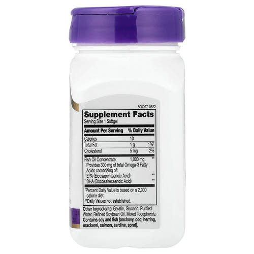 21st Century, рыбий жир, 1000 мг, 60 капсул