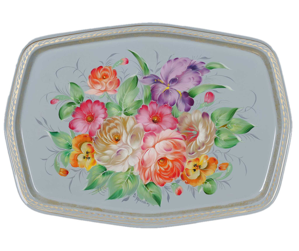 Zhostovo metal tray A18D070425116
