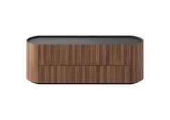 Тумба Lagom под ТВ 2 ящика ширина 140 см (орех, черный)