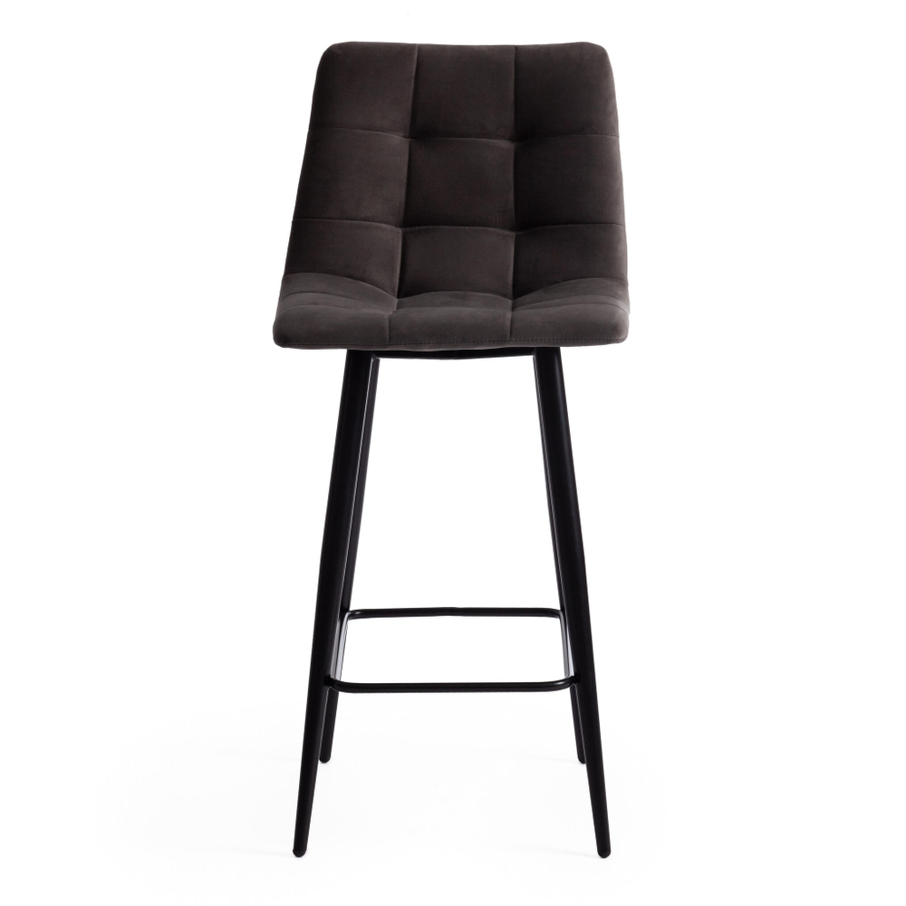 Стул полубарный CHILLY (mod. 7095пб ) ткань/металл, 53x44x94 см, высота до сиденья 66 см, темно-серый barkhat 14/черный (Комплект из 2 шт.)