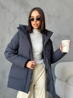 Куртка демисезонная с капюшоном удлиненная