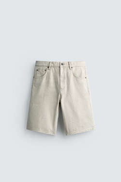 ZARA ДЖИНСОВЫЕ ШОРТЫ REGULAR FIT, ПЕСОЧНЫЙ