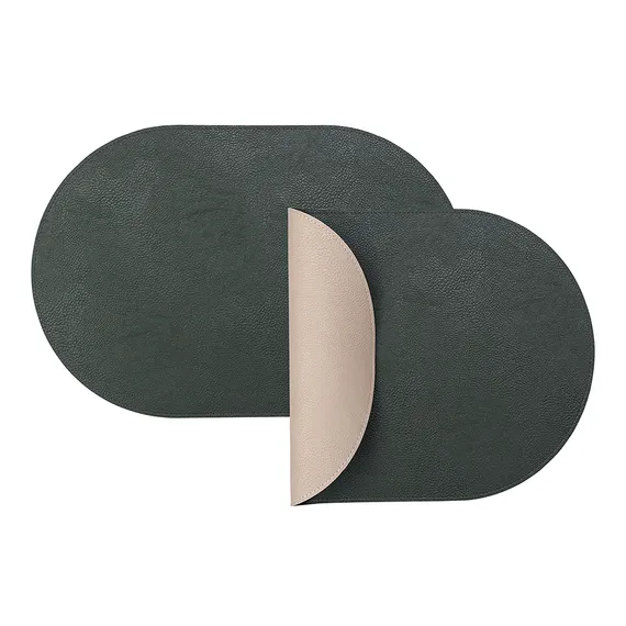 Набор из 4-х двухсторонних сервировочных салфеток pool, 30х45 см, зеленый/бежевый