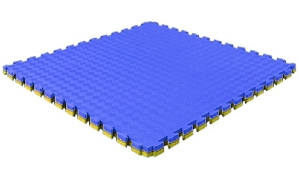 Будо-мат (татами) BABYPUZZ (1 плита 100x100x2,5см, 1кв.м./уп) "Сине-желтый"