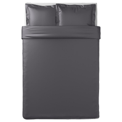 IKEA LUKTJASMIN  (ИКЕА ЛУКТЙАСМИН)  -  Пододеяльник и 2 наволочки, темно-серый, 200x200/50x60 см