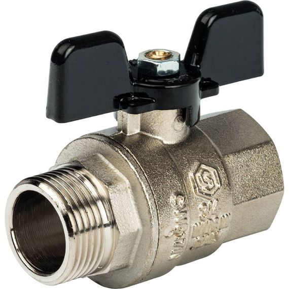 Кран шаровый STOUT Н-В 3/4&quot; бабочка полнопроходной 26334