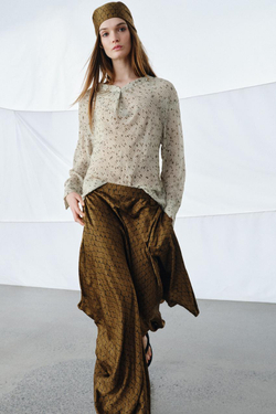 ZARA РУБАШКА ИЗ СТРУЯЩЕЙСЯ ТКАНИ С ПРИНТОМ — ZW COLLECTION, РАЗНОЦВЕТНЫЙ